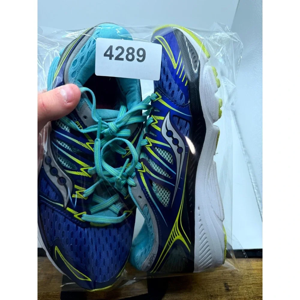 Saucony Triumph ISO S10262-1 Womens 8.5 Sneaker Blue Mesh Lace Up Running Shoes